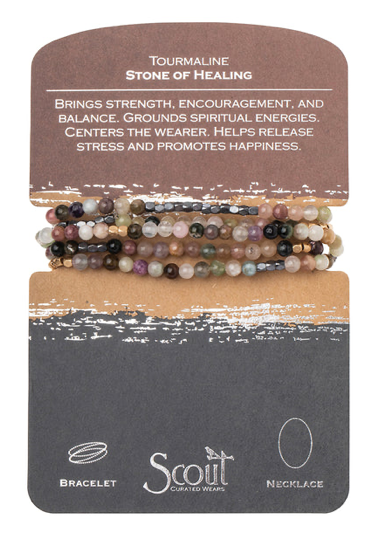 Scout Curated Wears - Stone Wrap Bracelet/Necklace Set - Assorted Colors