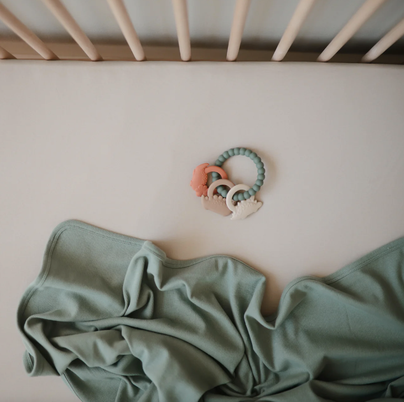 Mushie Dino Teething Ring