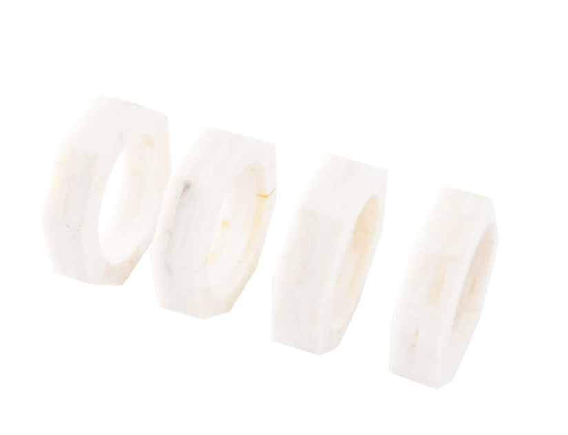 Octagon Shaped Resin Napkin Rings - Set of 4