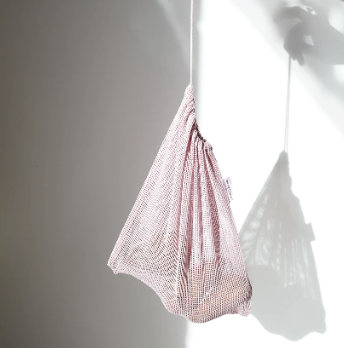 Designworks Ink - Cotton Produce Bags - Set of 3 - Ochre Pink Rose