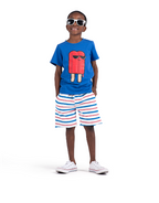 Appaman camp shorts - red, white & blue stripe