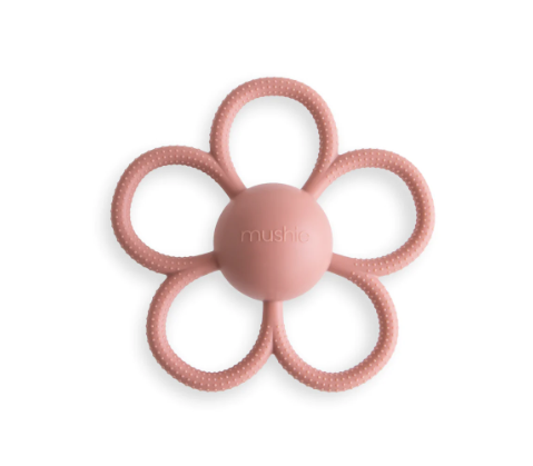 Mushie Daisy Rattle Teether - Assorted Colors