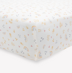 Little Unicorn Stretch Knit Crib Sheet - Rainbows
