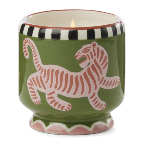 Paddywax A Dopo 8 oz Handpainted "Tiger" Ceramic - Black Cedar & Fig