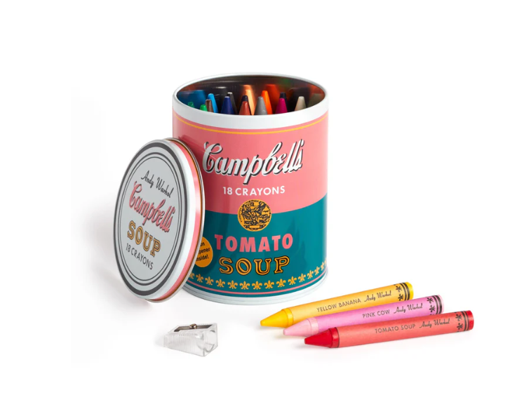 Andy Warhol Soup Can Crayons + Sharpener