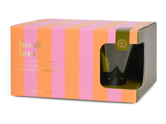 HERE'S HOW THE GILDA TUMBLER - SET OF 4 OLIVE