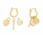 Scout Interchangeable Charm Earring - Rose Quartz/Love/Gold