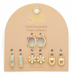 Scout Interchangeable Charm Earring - Aqua Terra/Peace/Gold