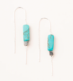 Scout Rectangle Stone Earring - Turquoise/Black/Silver