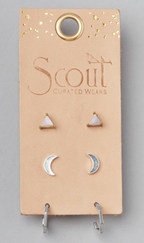 Scout Ella Stud Trio - Rose Quartz/Silver