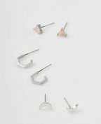 Scout Ella Stud Trio - Rose Quartz/Silver