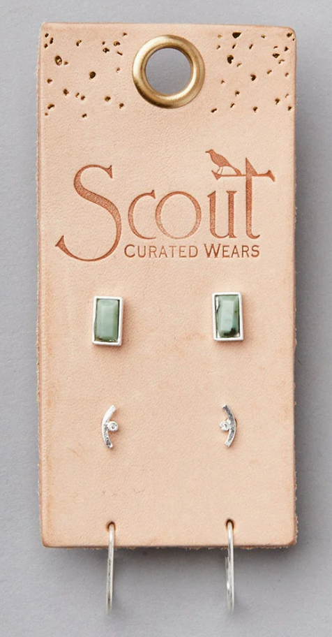 Scout Courtney Stud Trio- African Turquoise/Silver