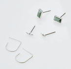 Scout Courtney Stud Trio- African Turquoise/Silver