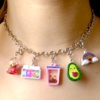 Charm It!  - Silver Chain Choker Necklace