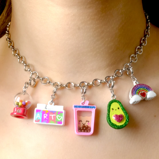 Charm It!  - Silver Chain Choker Necklace
