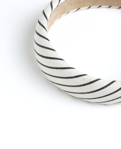 Rylee + Cru Padded Headband - Pinstripe Navy