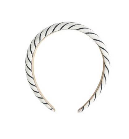 Rylee + Cru Padded Headband - Pinstripe Navy