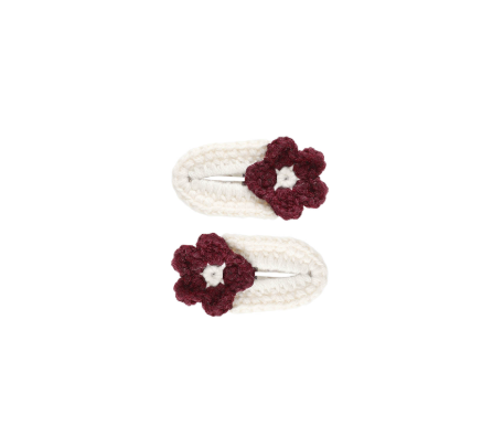 Rylee + Cru Crochet Clips - Burgandy