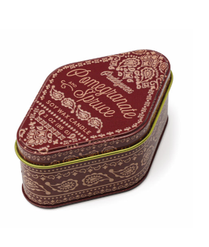 Paddywax Station 3.5 oz Red Printed Bandana Patterned Tin - Pomegranate & Spruce