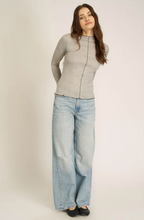 Project Social T - Sparks Seamed Rib Funnel Neck Long Sleeve Top