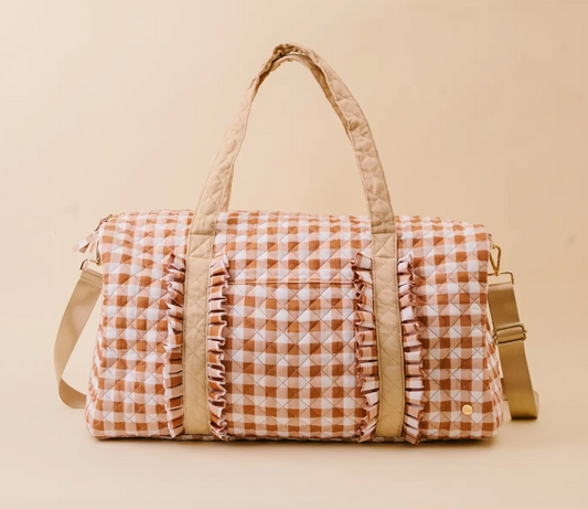 The Darling Effect - On-The-Go Quilted Weekender Bag - Maple Gingham