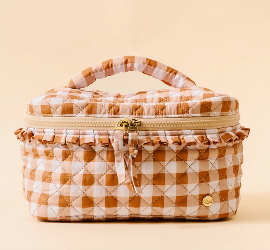 The Darling Effect - Glam & Go Quilted Cosmetic Bag - Maple Gingham