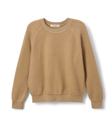 perfectwhitetee -  ziggy inside-out shrunken crewneck sweatshirt - suede