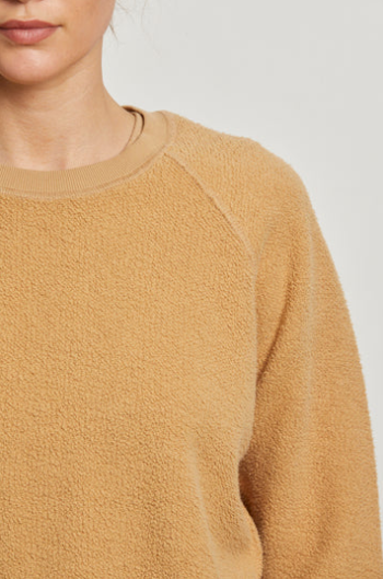 perfectwhitetee -  ziggy inside-out shrunken crewneck sweatshirt - suede
