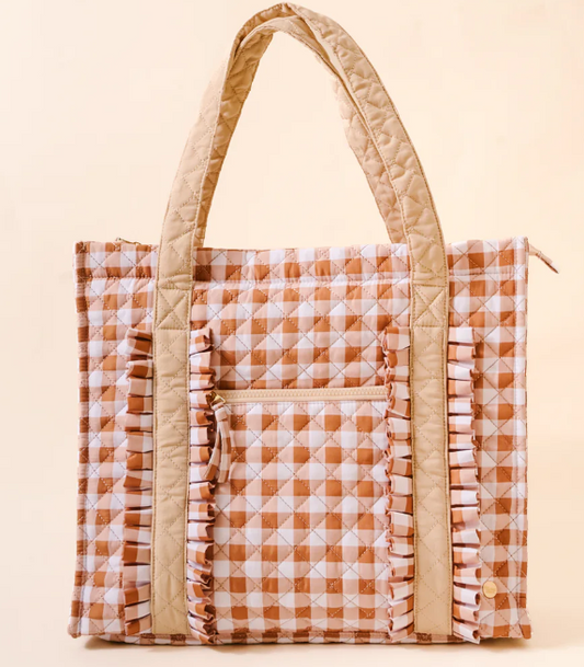 The Darling Effect - Everyday Quilted Tote - Maple Gingham