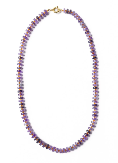 Vivianne Amethyst With Carnelian Necklace - 18"