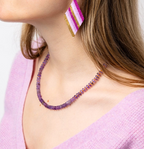 Vivianne Amethyst With Carnelian Necklace - 18"
