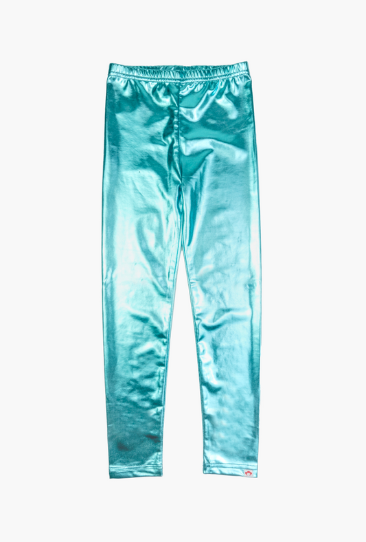 Appaman Metallic Leggings - Metallic Aqua