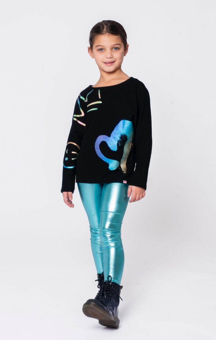 Appaman Metallic Leggings - Metallic Aqua