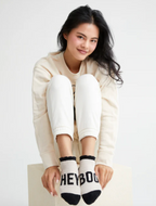 Shiraleah Hey Boo Home Socks - Taupe