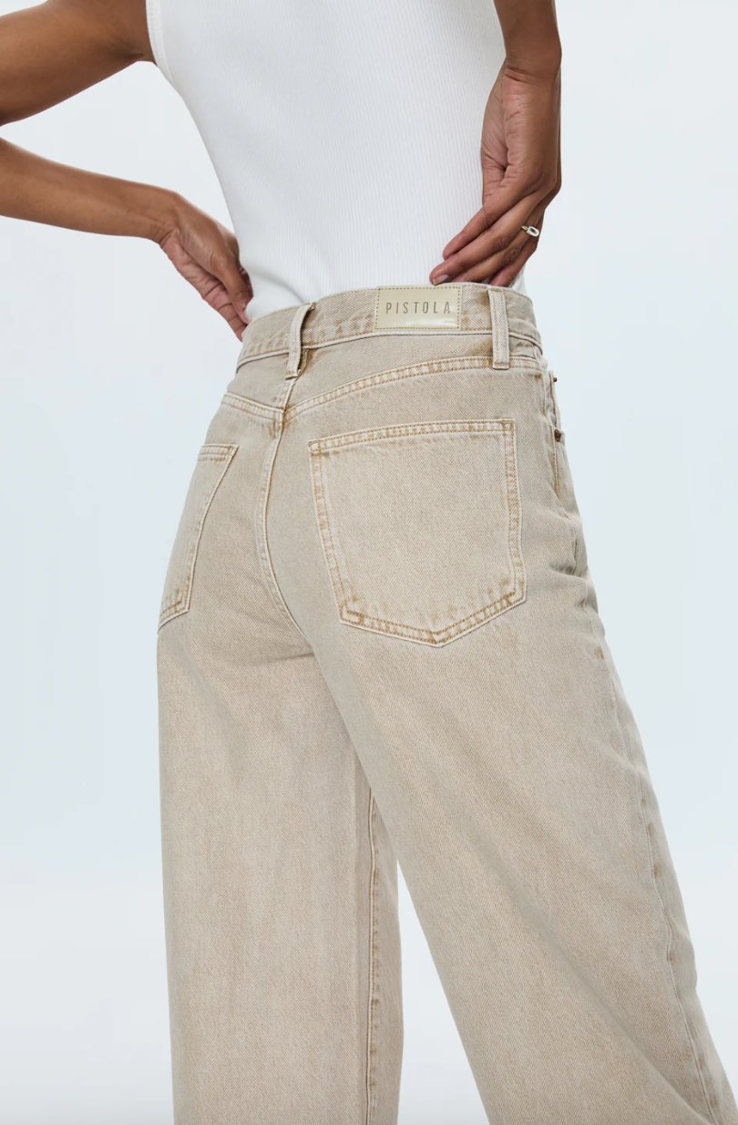 Pistola Ryder Cuffed Denim Jeans - Oat