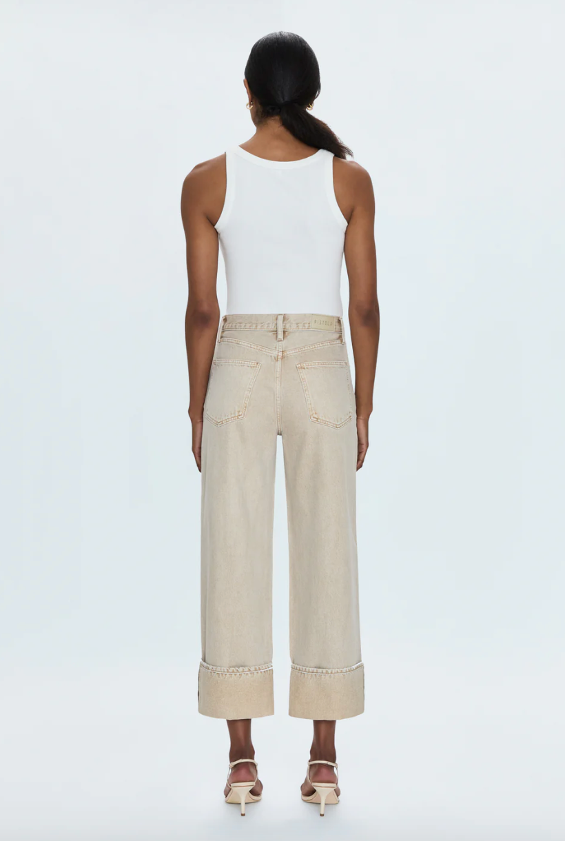 Pistola Ryder Cuffed Denim Jeans - Oat