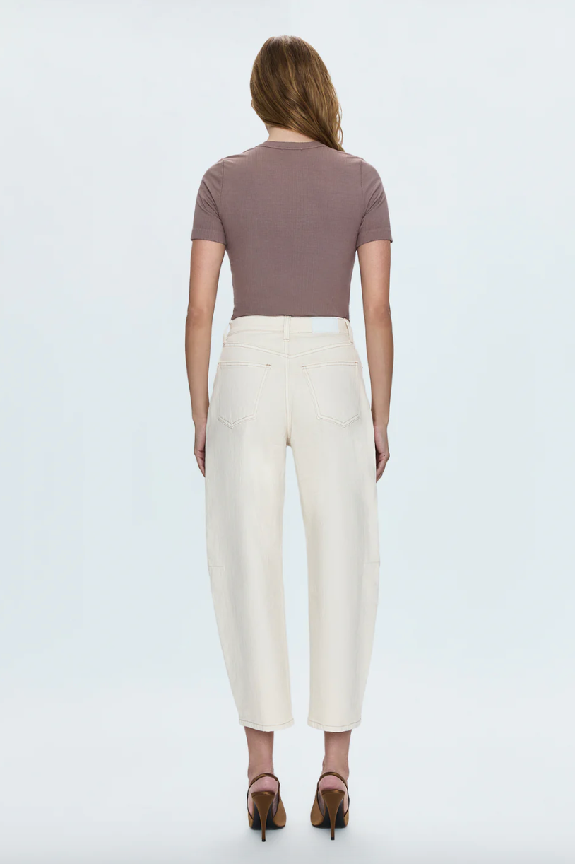 Pistola Eli High Rise Barrel Jean - Ecru