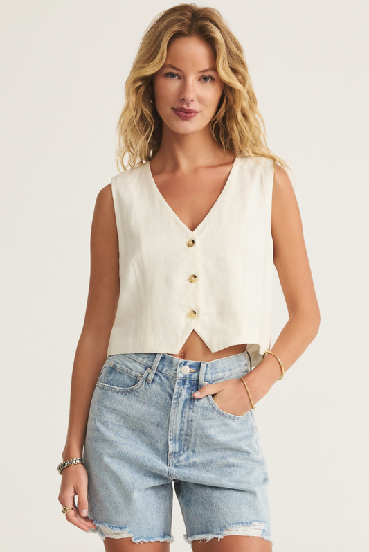 Z Supply Marta Linen Vest - White