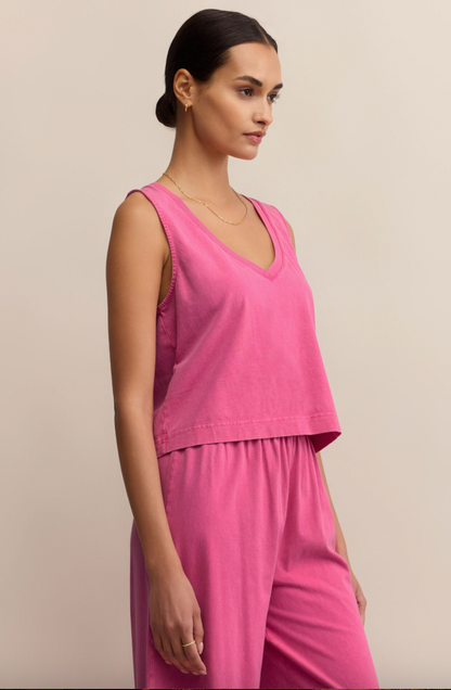 Z Supply - Sloane V-Neck Top - Island Pink