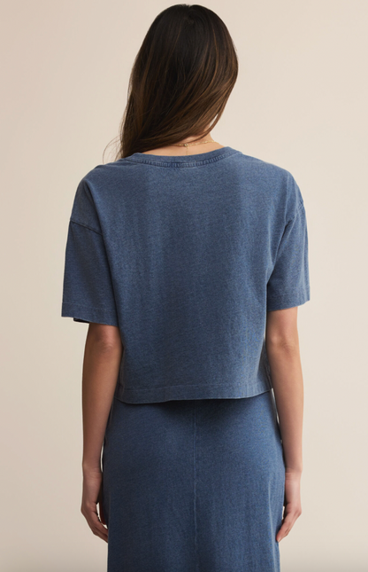 Z Supply - On The Go Jersey Denim Tee - Vintage Indigo