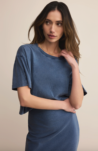 Z Supply - On The Go Jersey Denim Tee - Vintage Indigo