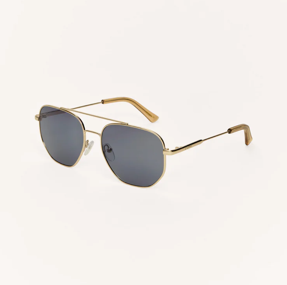 Z Supply Sunglasses - Highway - Gold / Grey Polarized