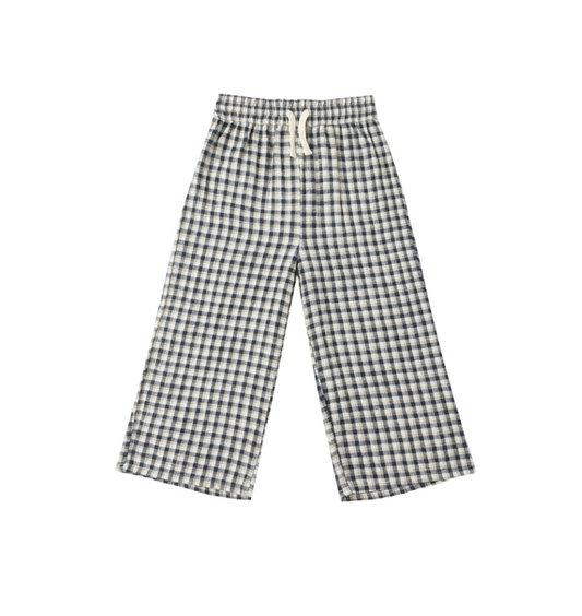 RYLEE + CRU WIDE LEG PANT || NAVY CHECK