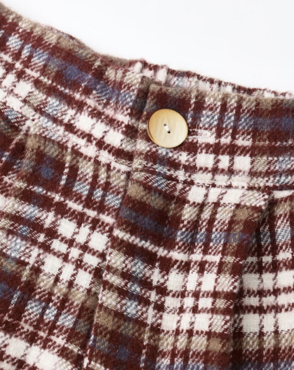 RYLEE + CRU BROOKLYN TROUSER || BURGUNDY PLAID