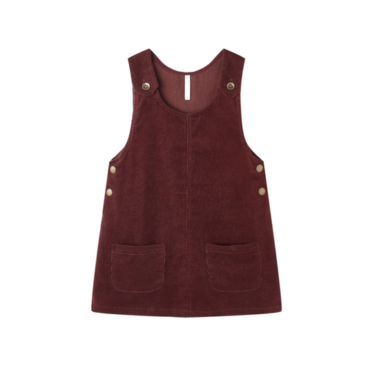 RYLEE + CRU ODETTE OVERALL DRESS || BURGUNDY