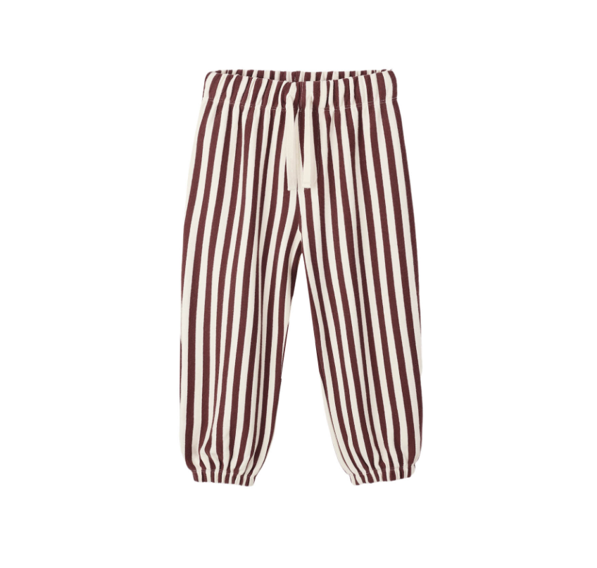 RYLEE + CRU RELAXED JOGGER || BURGUNDY STRIPE