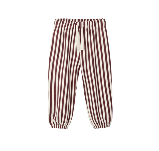 RYLEE + CRU RELAXED JOGGER || BURGUNDY STRIPE