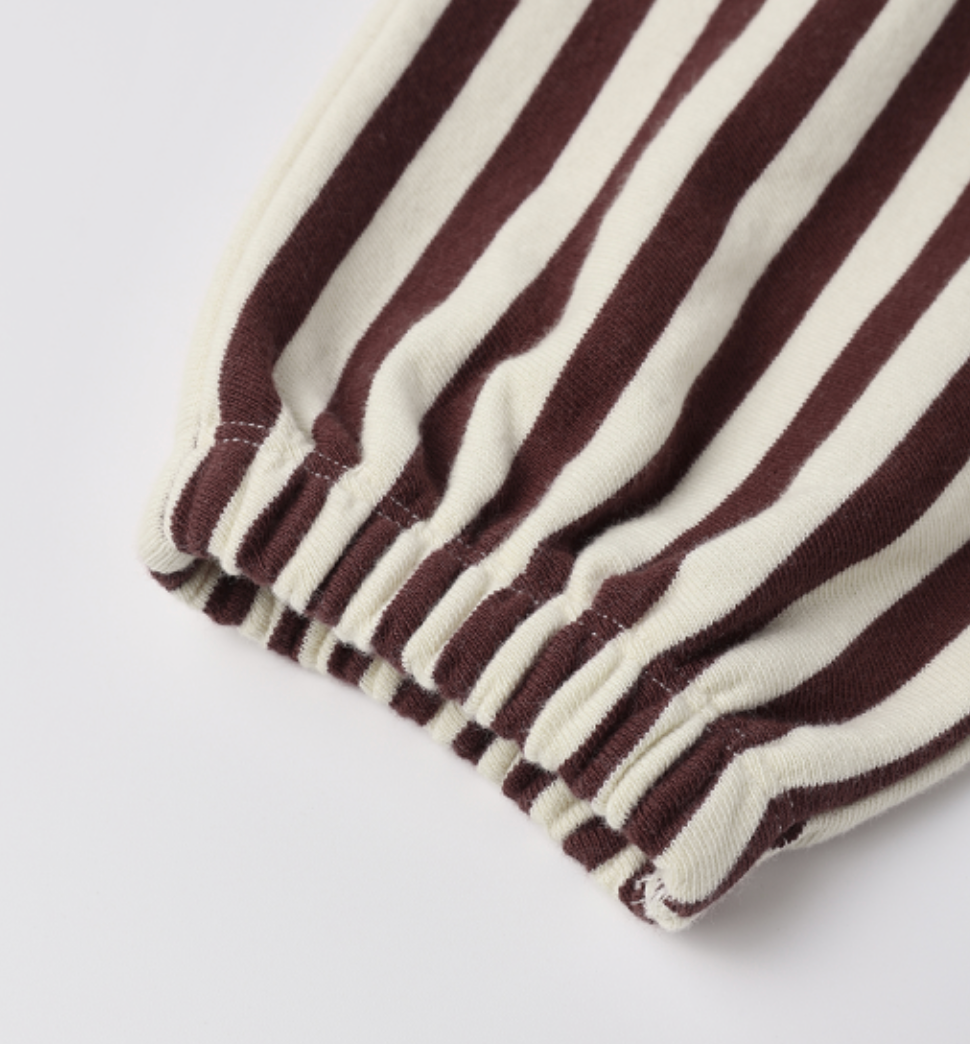 RYLEE + CRU RELAXED JOGGER || BURGUNDY STRIPE