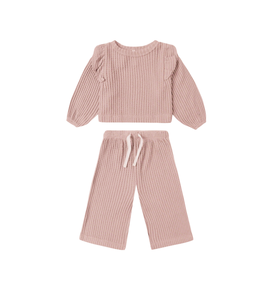 QUINCY MAE - RUFFLE COZY SET || ROSE