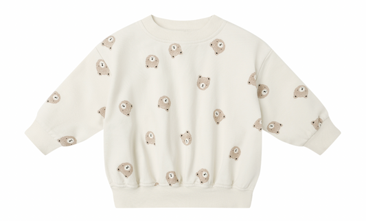 QUINCY MAE - RELAXED SWEATSHIRT || BROWN BEAR